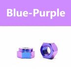 TC4 Titanium Alloy Nyloc Self-Locking Hex Nuts M4–M12 Titanium Lock Nuts Richie's Blue- Purple M8x1.25mm(1pcs)