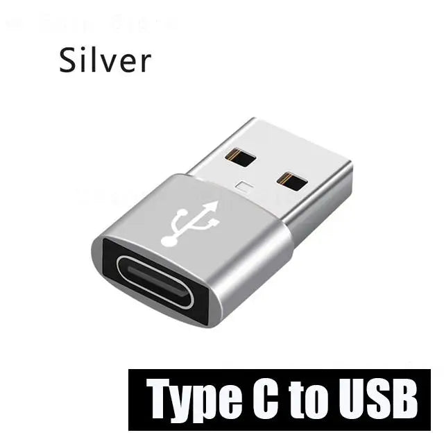 FUCHU USB-A to Type-C OTG Adapter & Micro Cable – Fast Charge USB OTG Adapter Richie's Silver