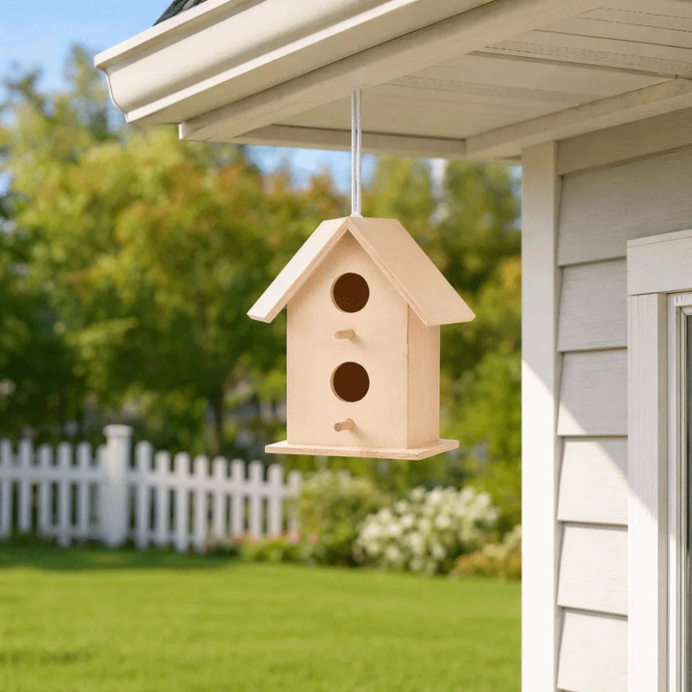 Wooden Birdhouse Dual Entrance Holes Garden Décor Nesting Box Decorative Birdhouse Richie's