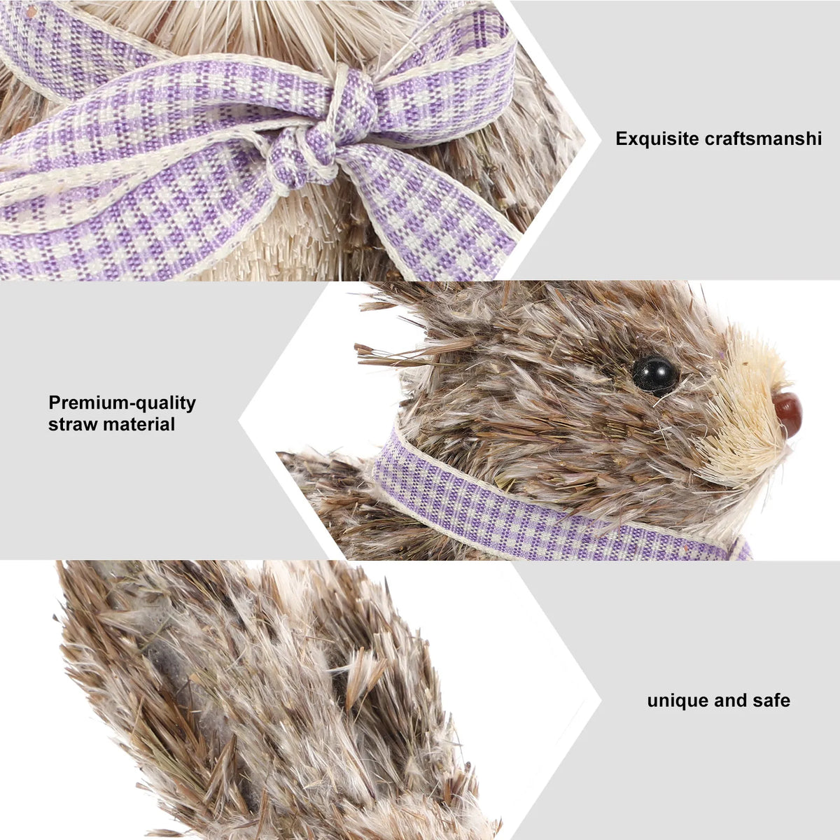 Handmade Straw Rabbit Ornament – Hand-Woven Easter Bunny Decor Easter Bunny Ornament Richie's
