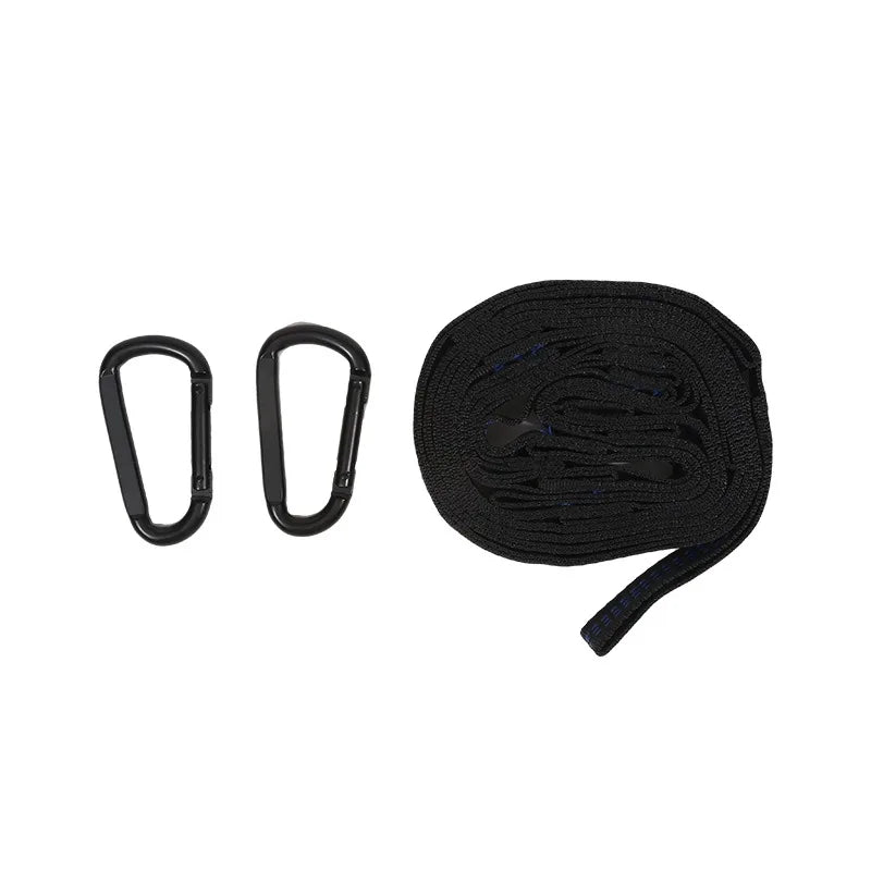 2PCS Hammock Tree Straps 600 lbs – Polyester 5-Ring Straps Hammock Straps Richie's blue with 2 button