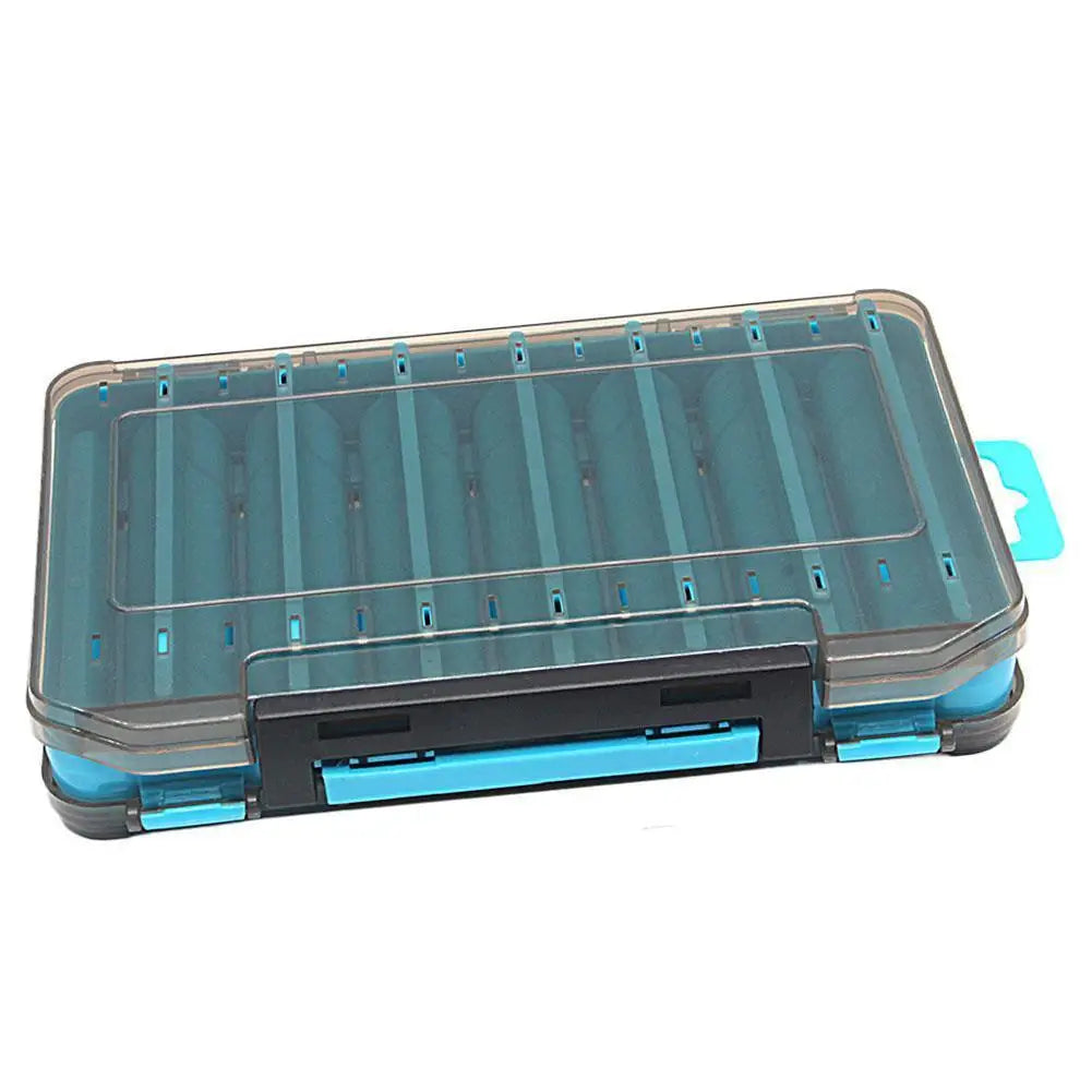 Double Sided Fishing Tackle Box – Lure & Bait Organizer Case Fishing Tackle Box Richie's Blue large