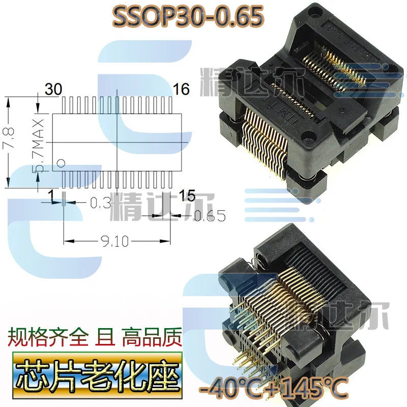SOP TSSOP Programmer Adapter Socket 150–300MIL | Bare Socket IC Programmer Socket Richie's SSOP30-0.65