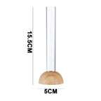 Hydroponic Test Tube Vase with Bamboo Base | Clear Tabletop Decor Hydroponic Flower Vase Richie's