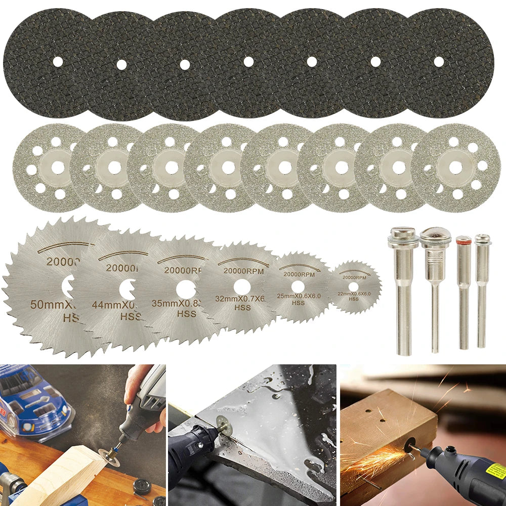 Mini Circular Saw Blade Set 11/30/32pc – Rotary Tool Cutting Discs Rotary Tool Accessories Richie's