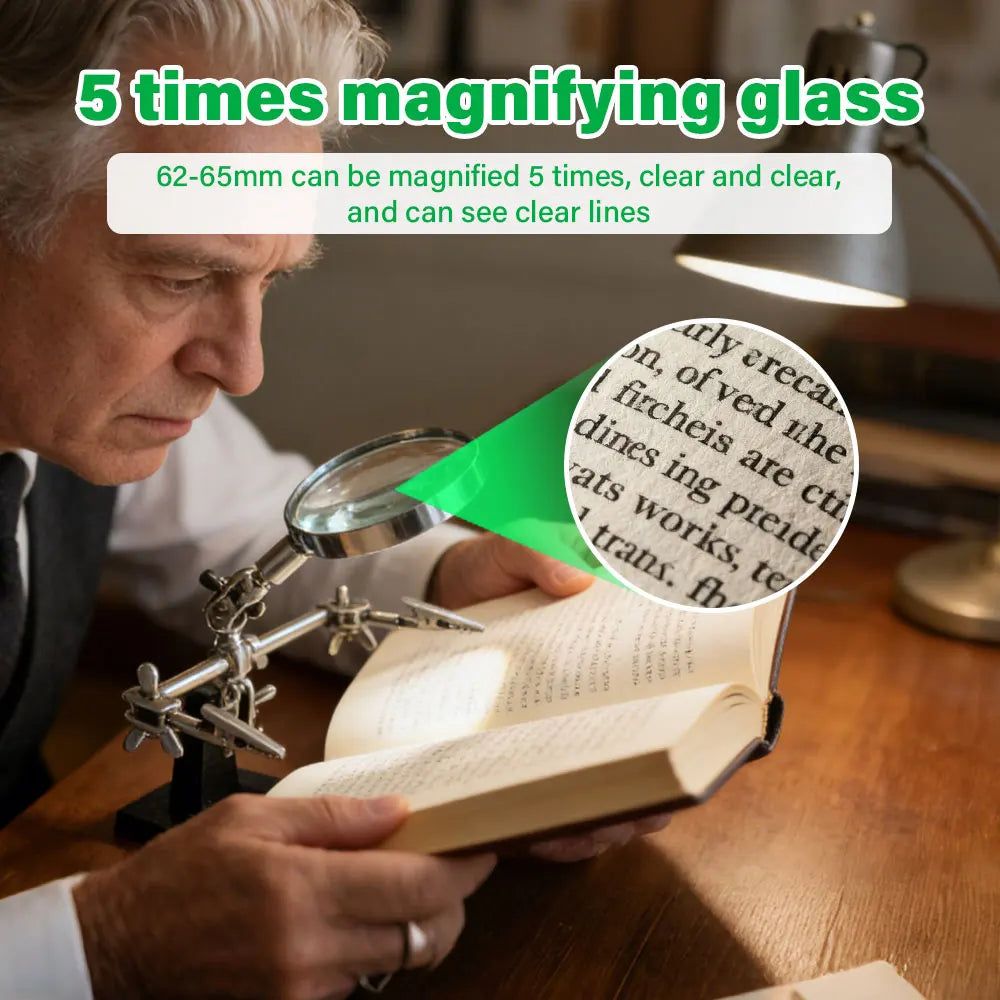 5X Helping Hand Magnifying Glass Stand with Alligator Clips Helping Hand Magnifier Richie's