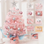 45cm Mini Tabletop Christmas Tree Set with Colored Ornaments Mini Christmas Tree Richie's Pink 1 45cm