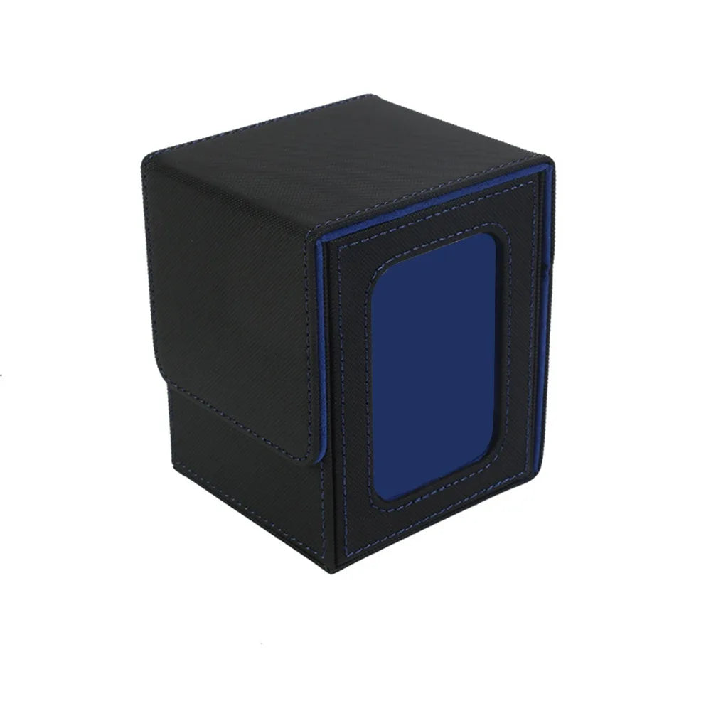 PU Leather Card Deck Box with Window – MTG Card Organizer Card Deck Box Richie's Black Blue