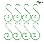 20Pcs S-Shape Metal Christmas Ornament Hooks – Xmas Tree Hangers Christmas Ornament Hooks Richie's green