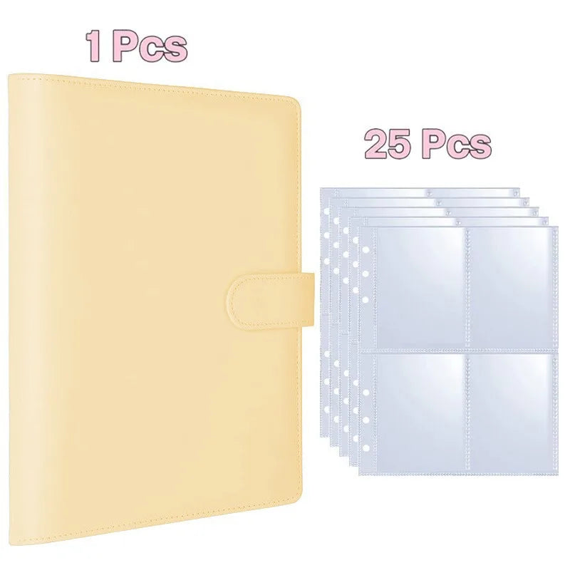 A5 Kpop Photocard Binder 25 Pages PU Leather Photo Album Photocard Binder Album Richie's Yellow