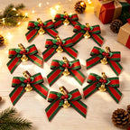 10pcs Christmas Bells with Bows & Ribbons | Tree Ornaments Christmas Bell Ornaments Richie's
