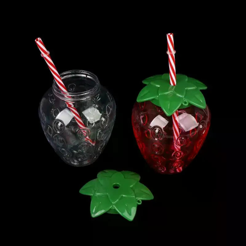Strawberry Shaped Water Bottle with Straw – Cute Portable Cup Novelty Water Bottle Richie's