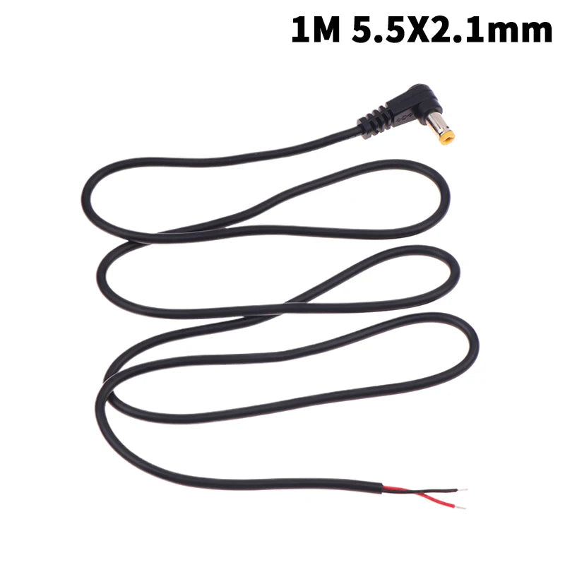 Right Angle DC Power Cable 5.5x2.1/2.5mm Male Plug Extension DC Power Cable Richie's A5