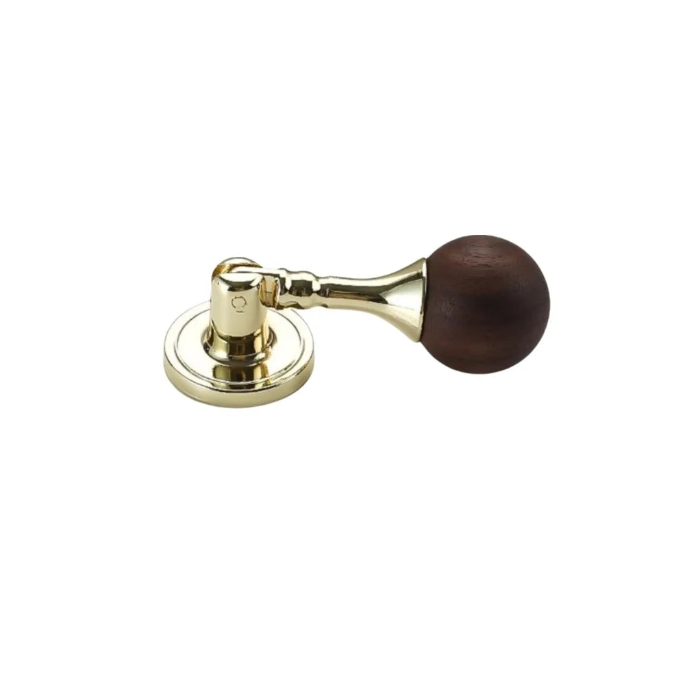 Vintage Walnut Wood Round Ball Cabinet Knobs – Single Hole Cabinet Knob Richie's Gold 1