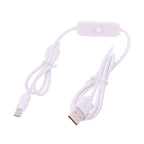 USB to Type-C Switch Cable 1.2M DC 5V 2A Power Supply Wire USB Switch Cable Richie's White