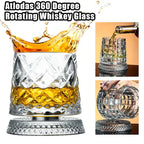 360° Rotating Whiskey Glass Spinning Crystal Tumbler Set of 2 Whiskey Glass Set Richie's