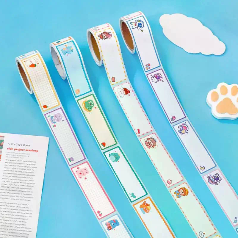 60Pcs Cartoon Name Stickers Roll – Kids DIY Self-Adhesive Labels Name Label Stickers Richie's