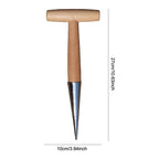 Stainless Steel Hand Dibber with Wooden T-Handle | Bulb Planter Garden Dibber Tool Richie's