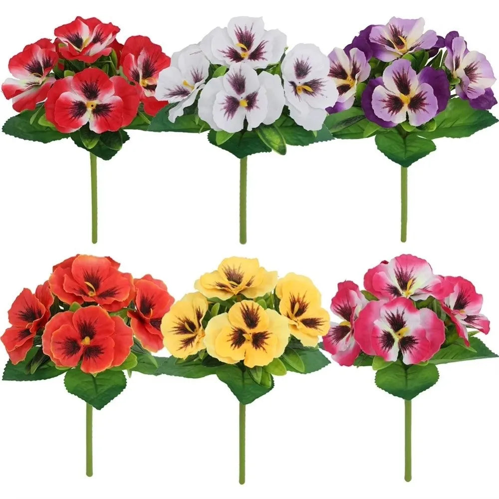 Silk Artificial Pansy Flowers – Realistic Faux Rose Bouquet Decor Artificial Flowers Richie's