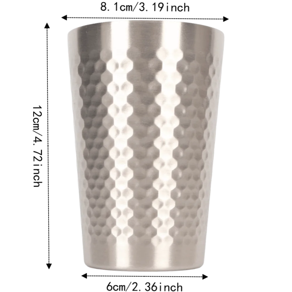 2-Pack 304 Stainless Steel Stackable Camping Cups 350ml Stainless Steel Tumbler Richie's