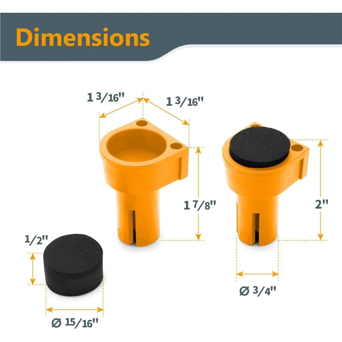 8-Piece Nylon Bench Dogs Set 19mm/20mm with EVA Rubber Inserts Workbench Bench Dogs Richie's