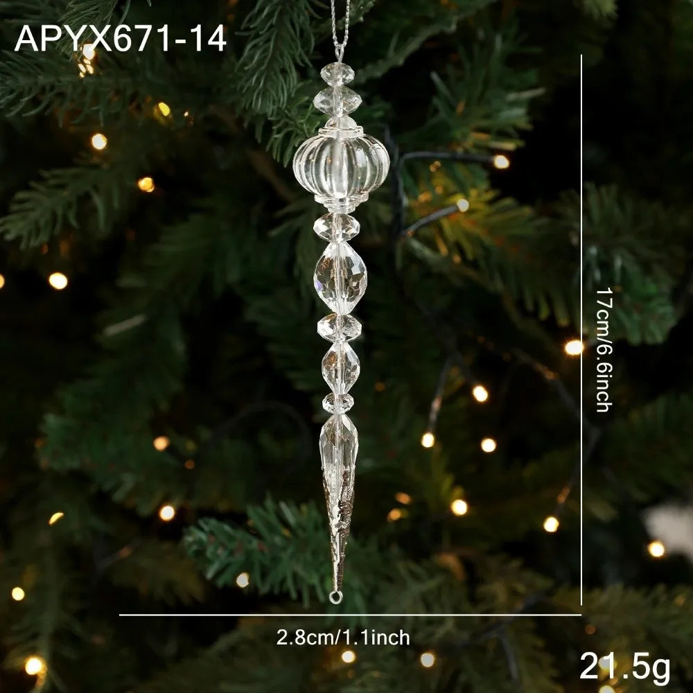 Acrylic Christmas Tree Pendant with Faux Pearl Drop Ornament Christmas Tree Ornament Richie's 10