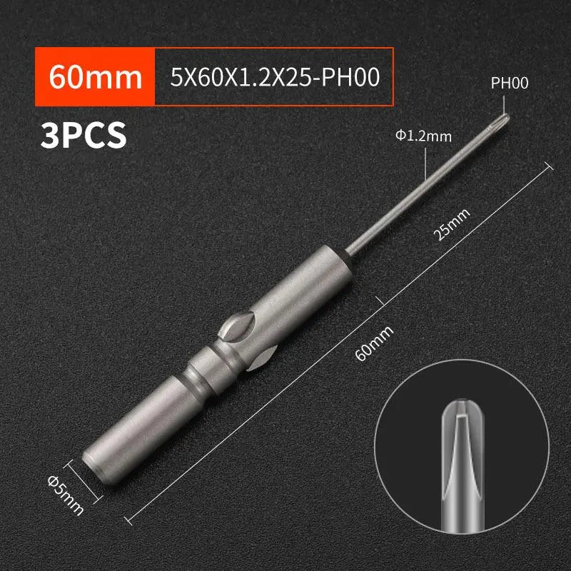 3-Pack S2 Steel 60mm Electric Screwdriver Bits | High Strength Screwdriver Bits Richie's A1