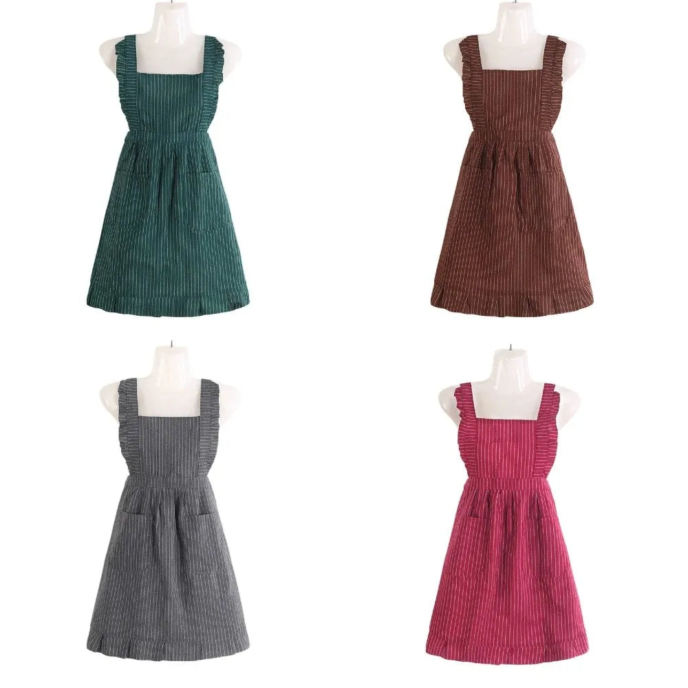 Women's Sleeveless Cotton Kitchen Apron with Large Pocket Kitchen Apron Richie's