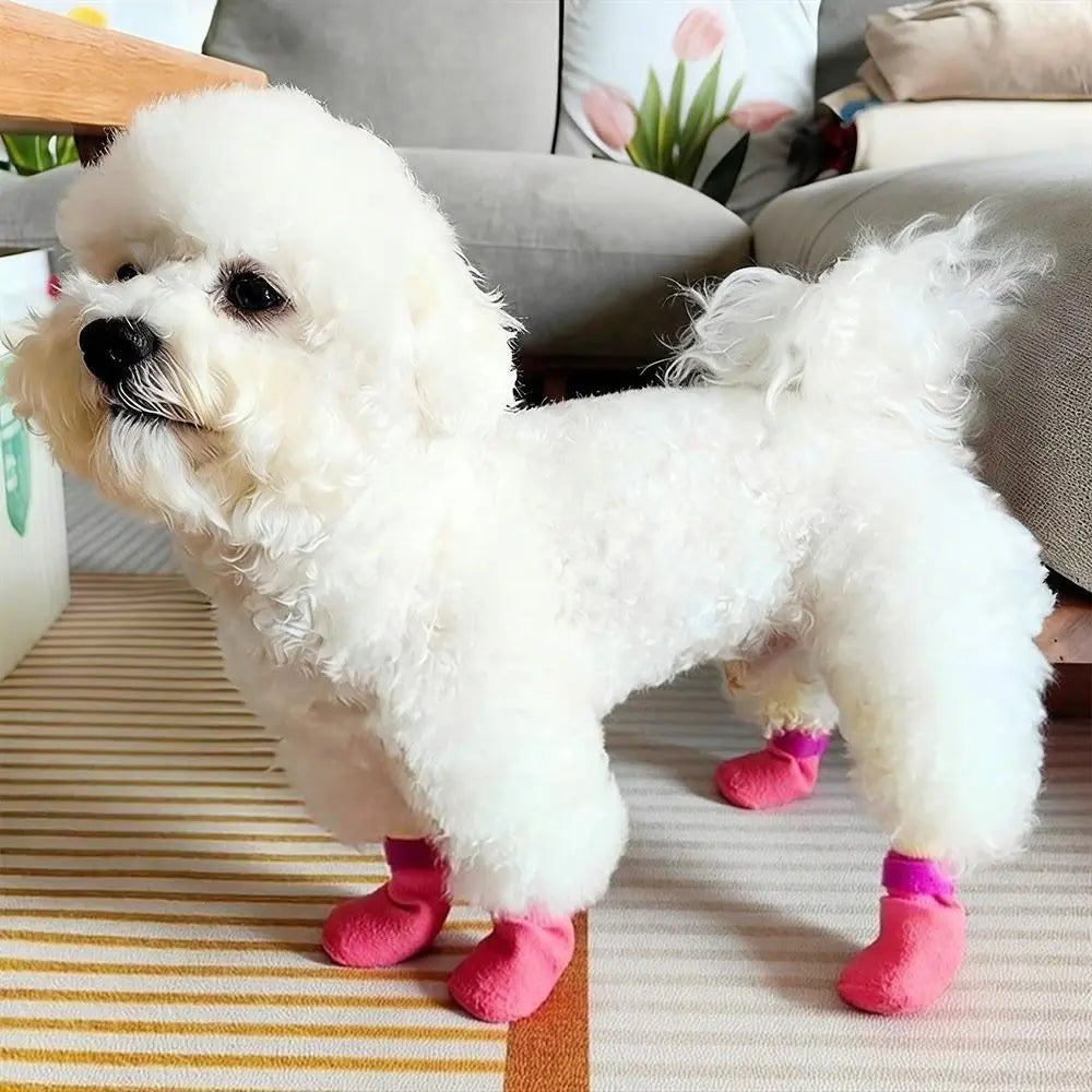 4-Pack Anti-Slip Waterproof Dog Shoes & Adjustable Pet Boots Dog Boots Richie's