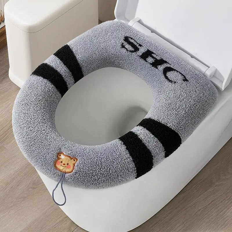 Soft Washable Toilet Seat Cover Cushion Pad | Bathroom Comfort Toilet Seat Cover Richie's one size Gray