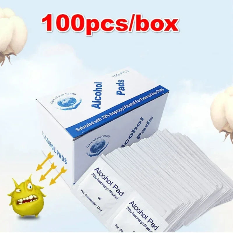 100pcs 75% Alcohol Prep Pads – Isopropyl Swabs for Phone Cleaning Alcohol Prep Pads Richie's