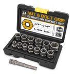 14-Piece Impact Bolt & Nut Remover Set – Cr-Mo Steel Extractor Bolt Extractor Set Richie's 14 Pcs