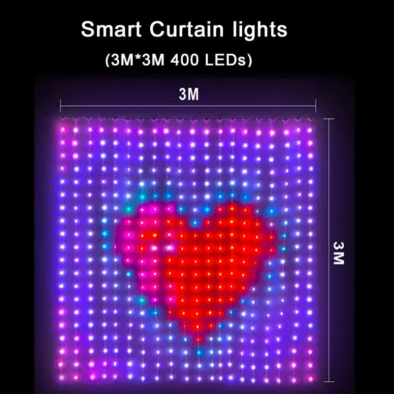 Programmable Pixel Curtain Lights – App Control, DIY GIF & Text Pixel Curtain Lights Richie's 3M