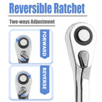 1/4" Mini Ratchet Wrench 72-Tooth Double Head Hex Bit Driver Mini Ratchet Wrench Richie's