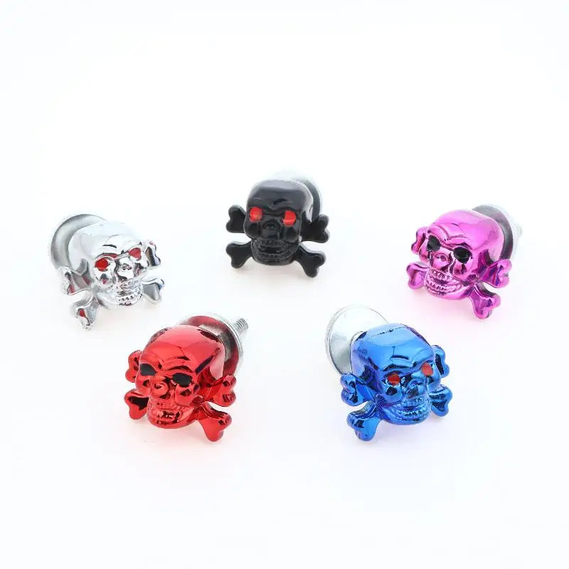 4Pcs 3D Skull License Plate Bolts for Cars & Motorcycles License Plate Fasteners Richie's