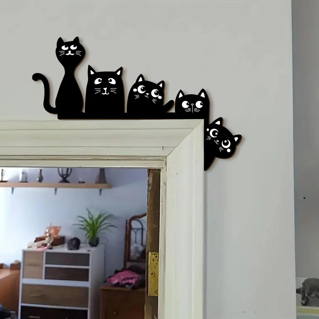 Metal Cat Door Corner Wall Sculpture – Minimalist Home Décor Wall Sculpture Richie's