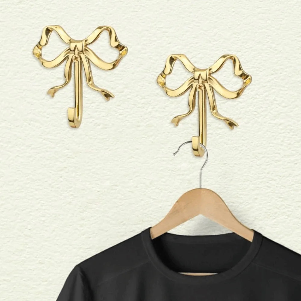 Vintage Nordic Bow Knot Wall Hook – Antique Gold Alloy Decorative Wall Hook Richie's