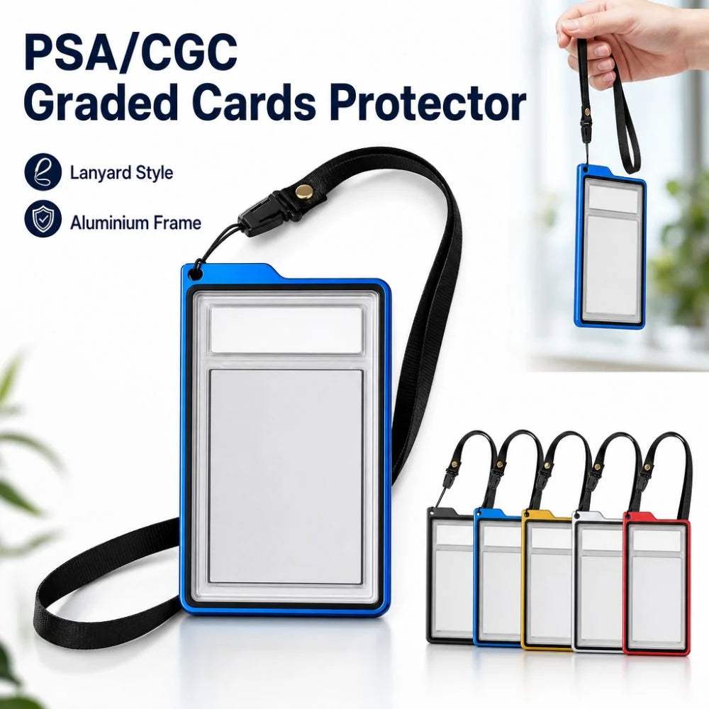 35PT Graded Card Case Lanyard Aluminum Frame UV Double-Glass Graded Card Case Richie's
