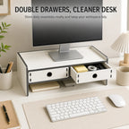 Monitor Riser with 2 Storage Drawers – Desk Organizer Stand Monitor Riser Stand Richie's