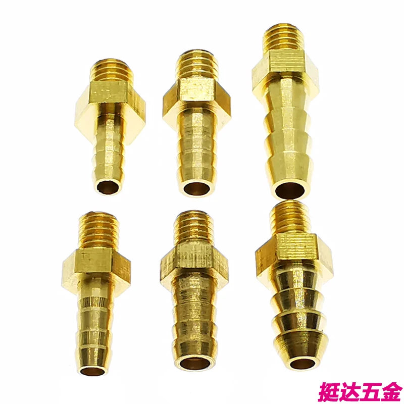 Brass Barb Hose Fittings Male Metric M5 M6 M8 Thread Connector Brass Pipe Fitting Richie's