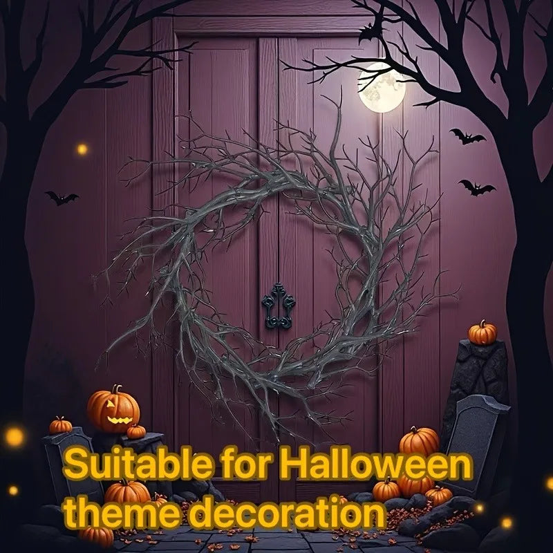 Spooky Black Branch Halloween Wreath – Vintage Wall Decor Halloween Wreath Richie's