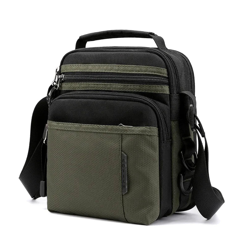 Men's Nylon Messenger Bag Lightweight Crossbody Shoulder Bag Messenger Bag Richie's ArmyGreen