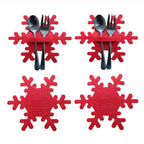 Christmas Cutlery Holder Bags | Festive Non-Woven Fabric 4 Pcs Cutlery Holder Bags Richie's