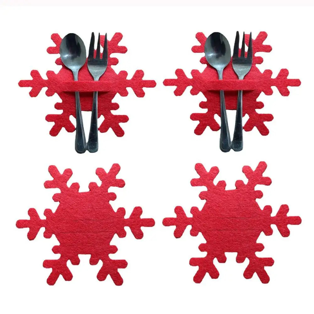 Christmas Cutlery Holder Bags | Festive Non-Woven Fabric 4 Pcs Cutlery Holder Bags Richie's