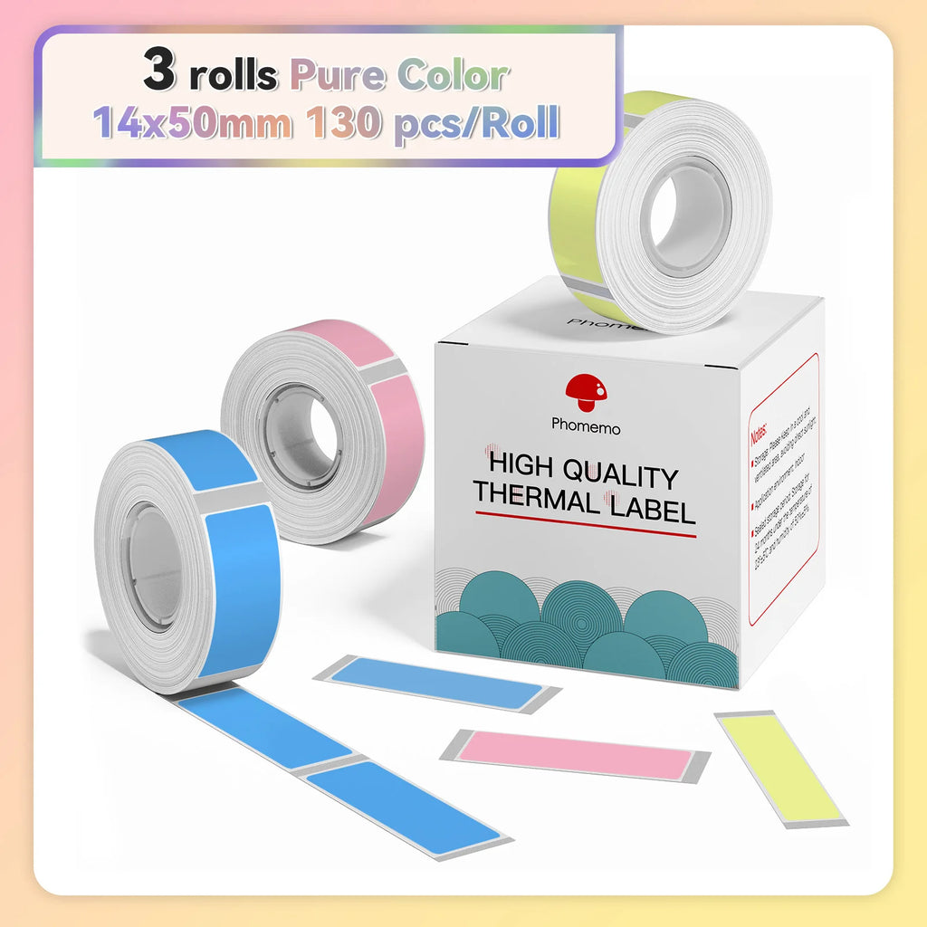 Phomemo Q30 White Waterproof Thermal Labels – 3 Rolls Thermal Label Rolls Richie's 14x50mm Color S01 China Mainland
