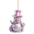 Pink Snowman 2D Acrylic Christmas Hanging Ornament Pendant Christmas Ornament Richie's Style 1
