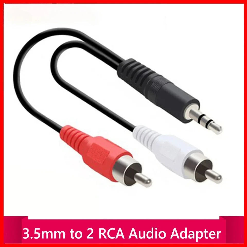 3.5mm to 2 RCA Male Stereo Audio Adapter Y-Cable – 30cm Audio Adapter Cable Richie's