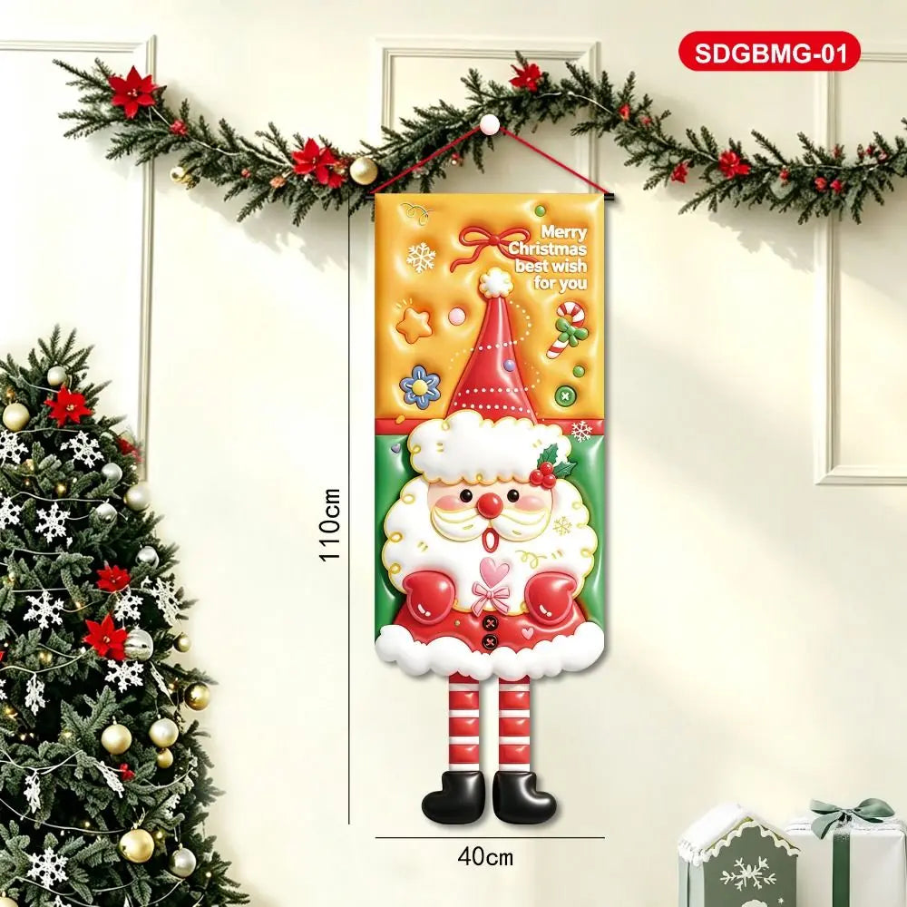 3D Santa Claus Christmas Door Hanging Banner | Holiday Decor Christmas Door Banner Richie's