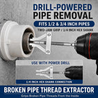 Broken Pipe Thread Extractor Tool – Hex Drill Shank 1/2 & 3/4 In Pipe Thread Extractor Richie's