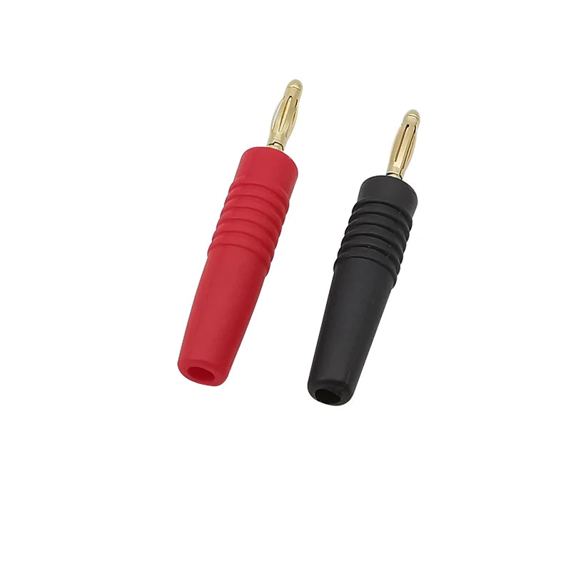 4Pcs Gold Plated 2mm Male Banana Plug Solder Wire Connector Banana Plug Connector Richie's